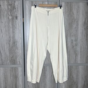 NOBLU Pants Size 3 Wide Leg Adjustable Waist Artsy Bohemian Ivory Color